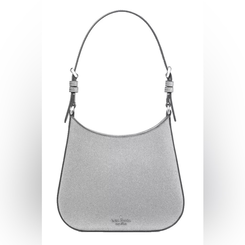 NWT Kate Spade Lunar High Glimmer Glitter Silver Shoulder Bag! NEW!